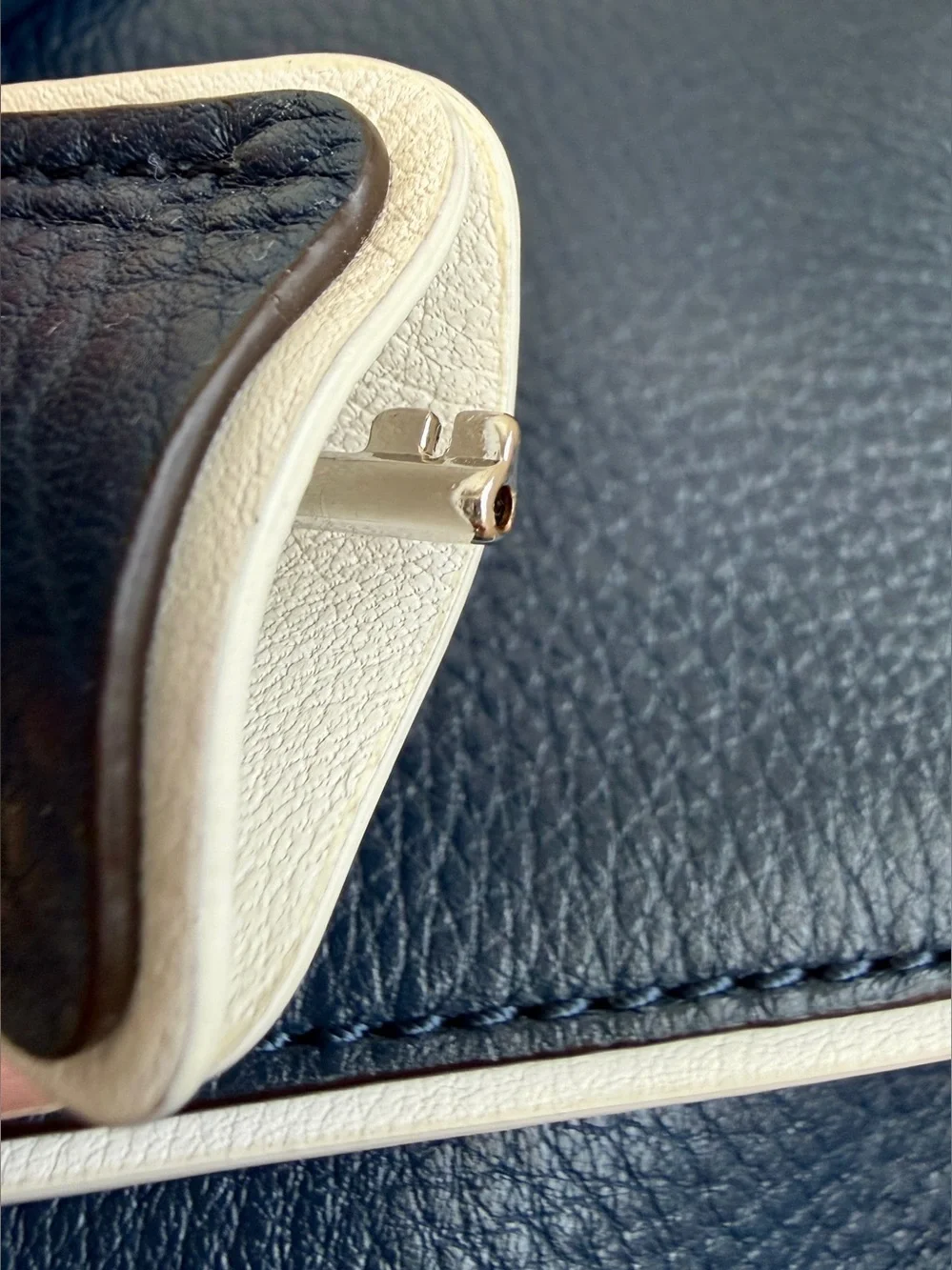 Michael Kors Audrey Large Navy Pebbled Leather Satchel Shoulder Bag